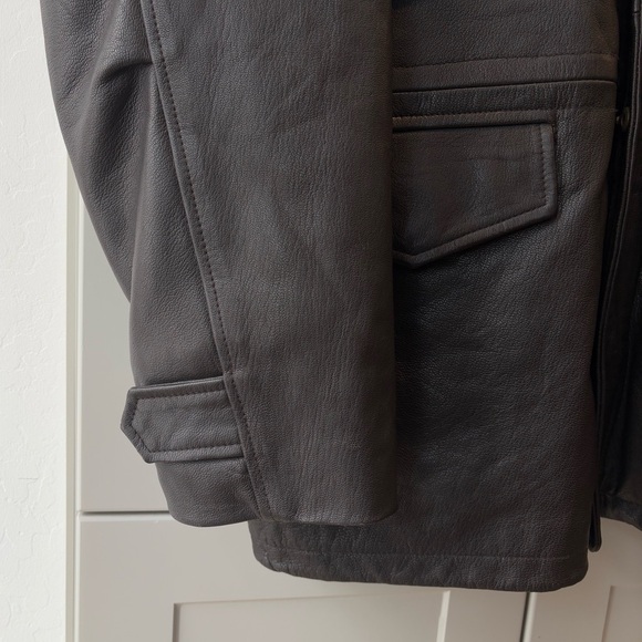 Cooper Genuine Real Leather US Army Field Zip Button Jacket Brown Size Large - Picture 4 of 9